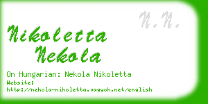 nikoletta nekola business card